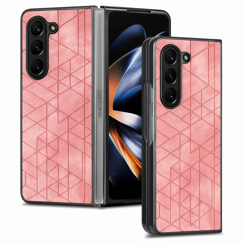 Samsung Galaxy Z Fold 5 hoesje van kunstleer met geometrische patronen