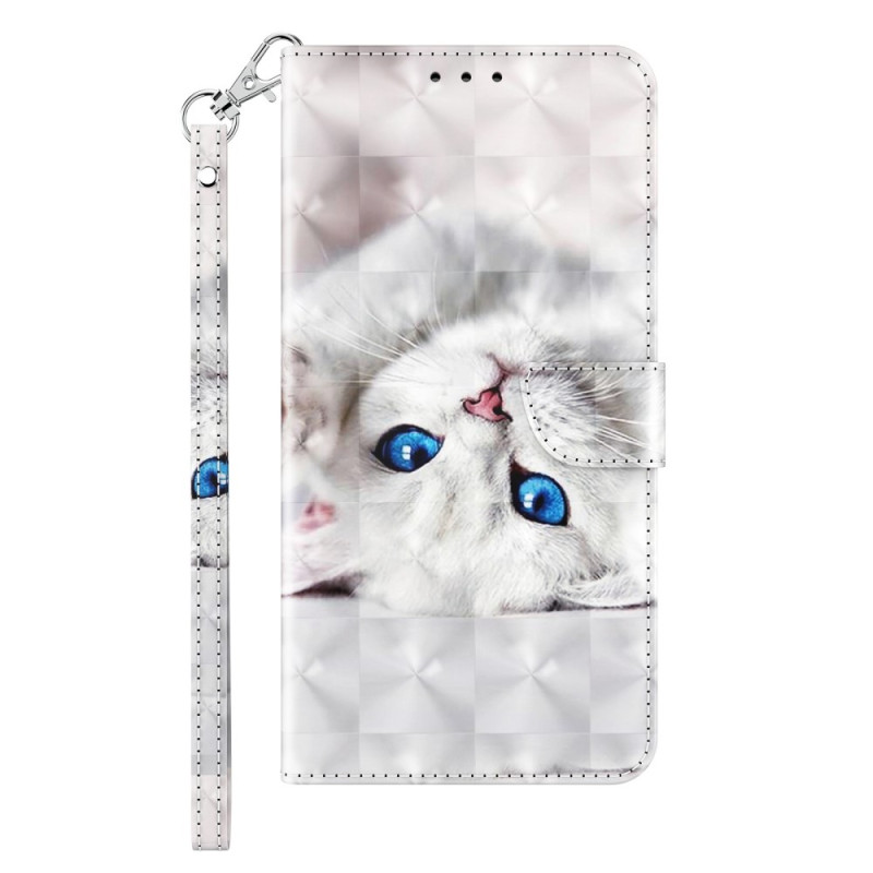 Moto G32 Wit Cat Strap Hoesje