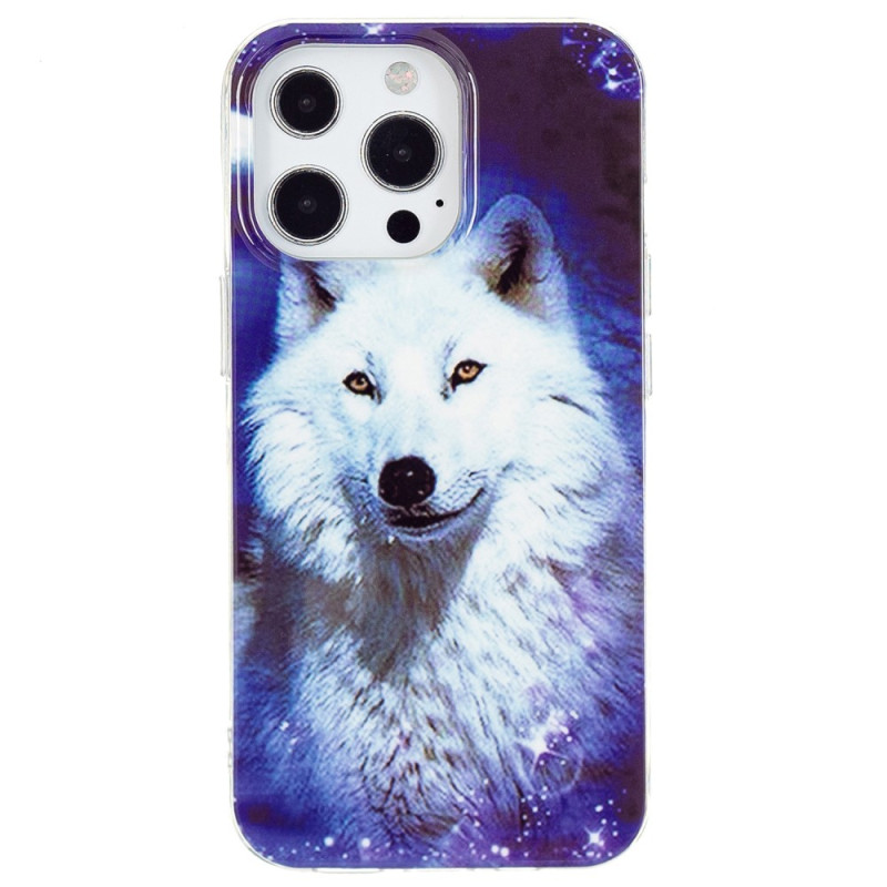 Hoesje iPhone 15 Pro Fluorescerende Witte Wolf