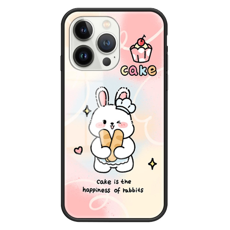 Hard case iPhone 15 Pro gehard glas gelukkig konijn