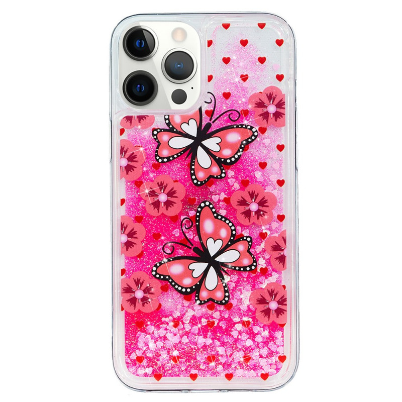 Hoesje iPhone 15 Pro Glitter Vlinders