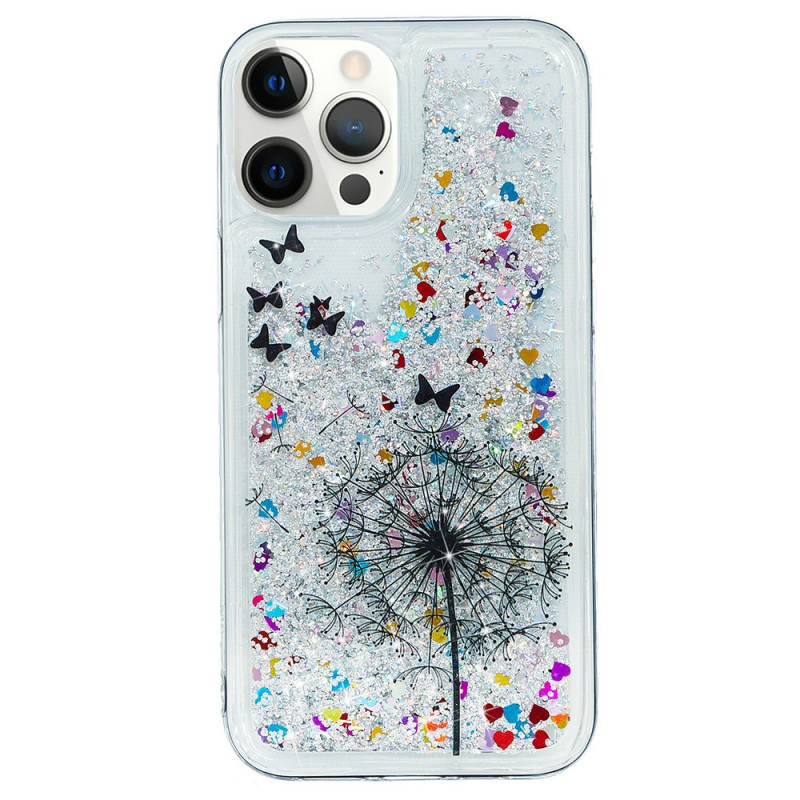Hoesje iPhone 15 Pro Glitter Paardenbloem