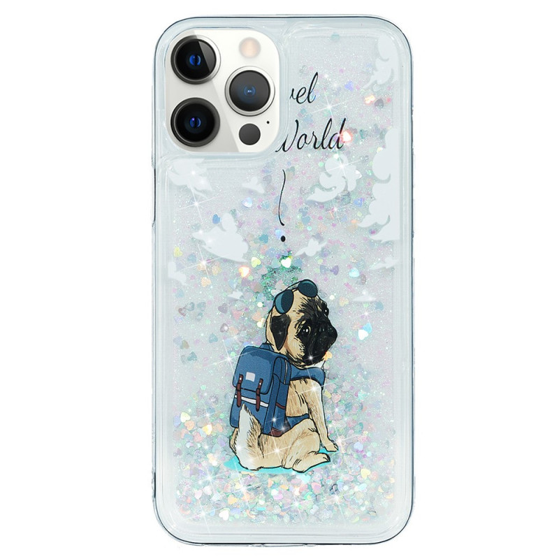 Hoesje iPhone 15 Pro Glitter Hond