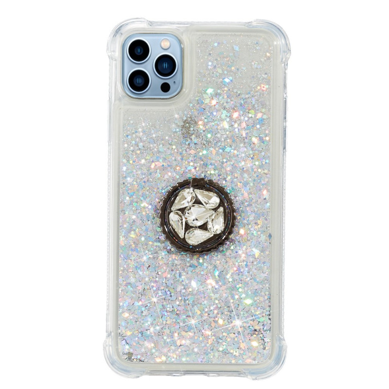 iPhone 15 Pro Glitter Hoesje met Steunring