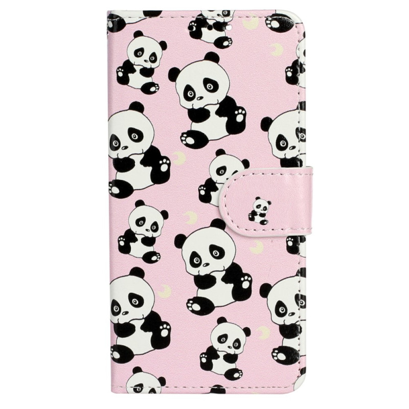 Hoesje voor iPhone 15 Kleine Panda's met sleutelkoord