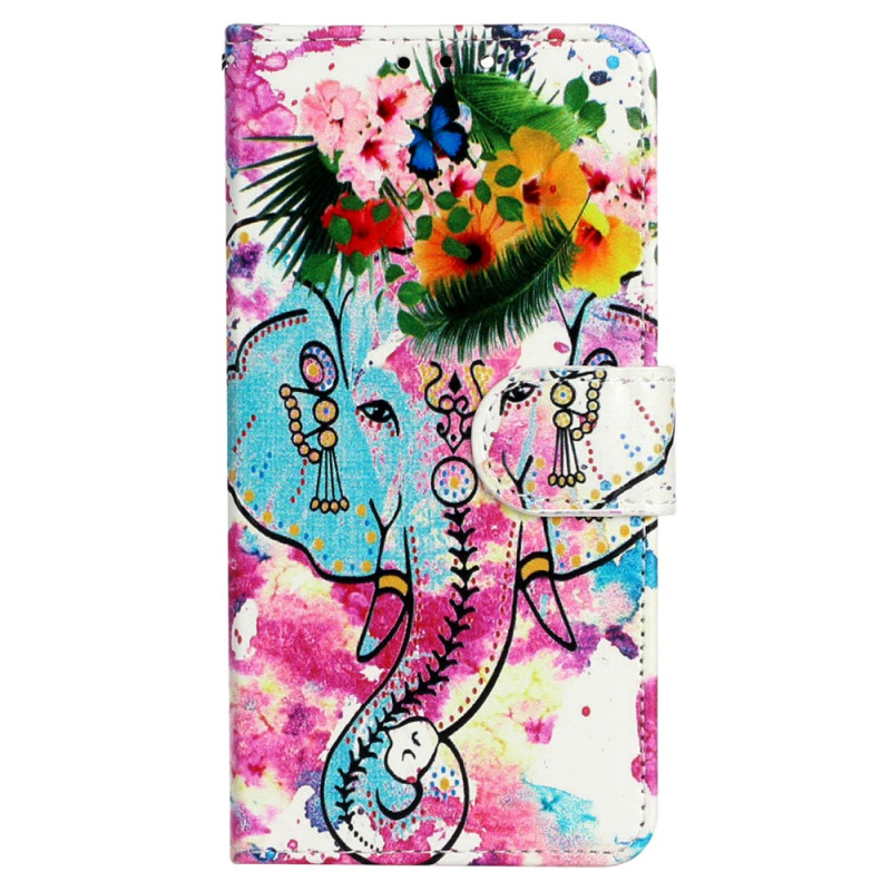 iPhone 15 Plus Watercolour Olifant Strap Case