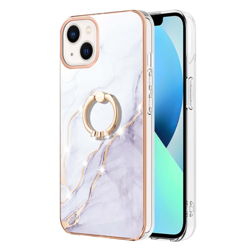 iPhone 15 Plus Marmer stijl hoesje met ring ondersteuning