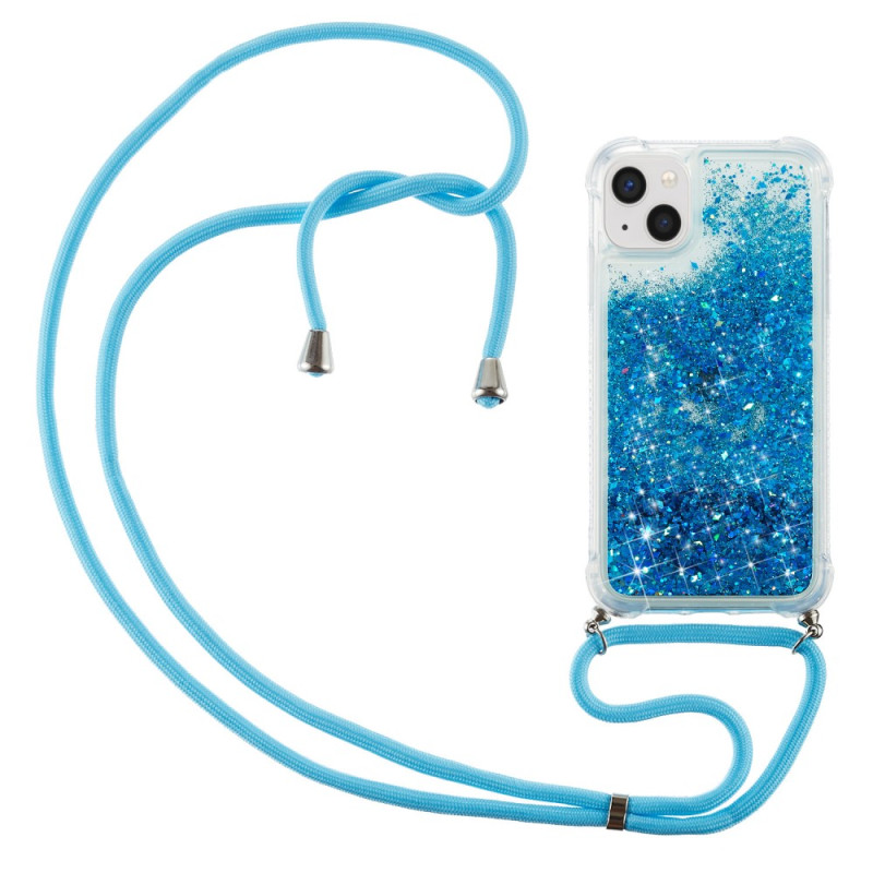 iPhone 15 Plus glitter koord hoesje