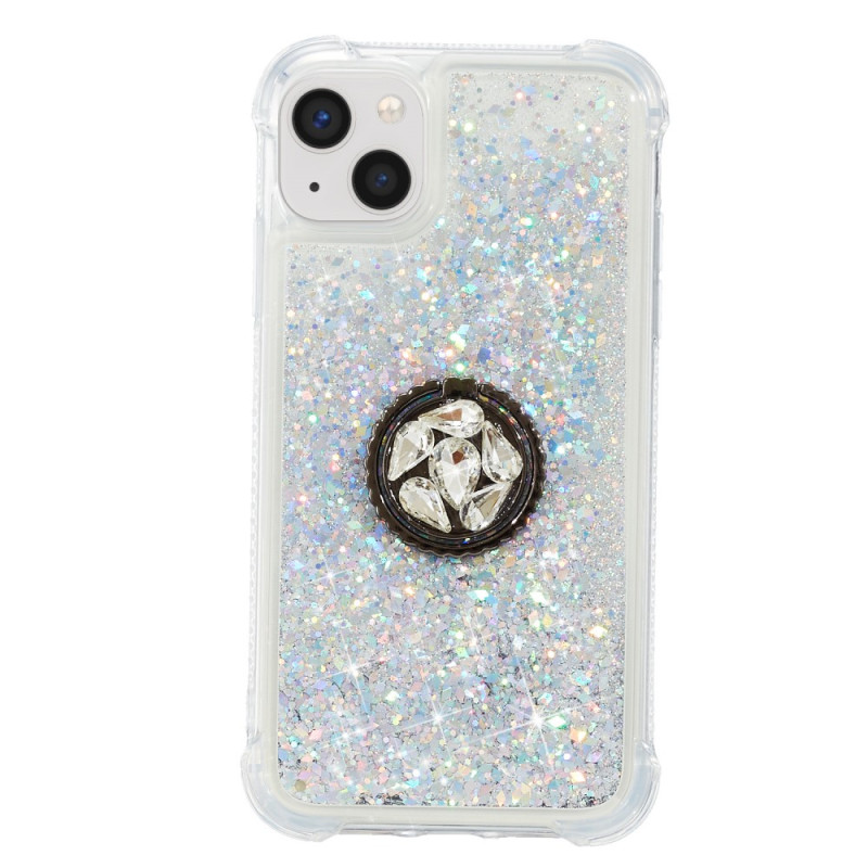 Glitter iPhone 15 Plus hoesje met ringsteun
