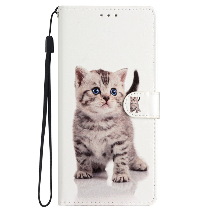 Hoesje iPhone 15 Pro Kleine Kat met sleutelkoord