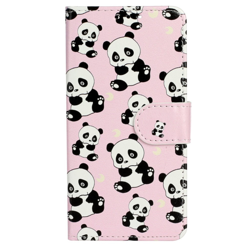 Hoesje iPhone 15 Pro Kleine Panda's met bandje