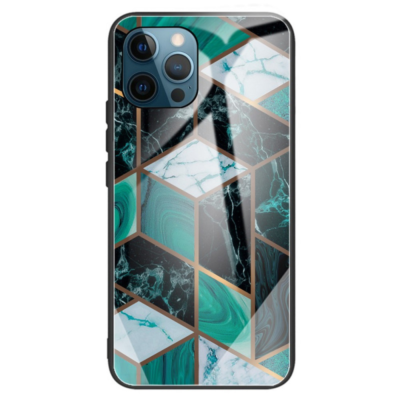 Geometrisch Marmer Gehard Glas iPhone 15 Pro-behuizing