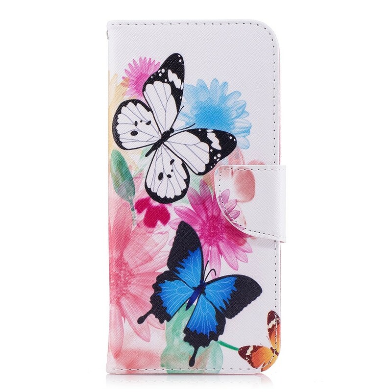 Samsung Galaxy S9 Plus Hoesje Beschilderde Vlinders en Bloemen Samsung Galaxy S9 Plus Hoesje Beschilderde Vlinders en Bloemen