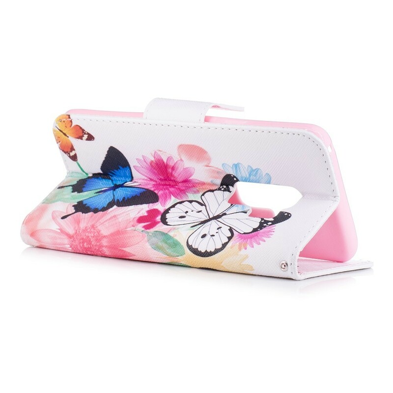 Samsung Galaxy S9 Plus Hoesje Beschilderde Vlinders en Bloemen Samsung Galaxy S9 Plus Hoesje Beschilderde Vlinders en Bloemen