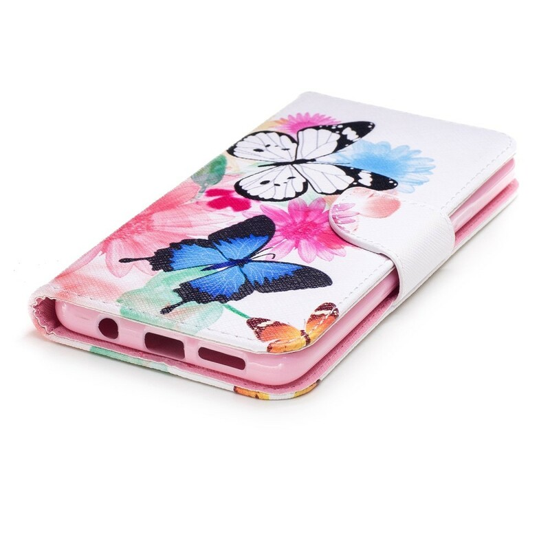 Samsung Galaxy S9 Plus Hoesje Beschilderde Vlinders en Bloemen Samsung Galaxy S9 Plus Hoesje Beschilderde Vlinders en Bloemen