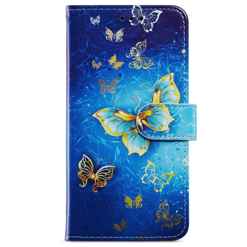 Samsung Galaxy S23 FE Blauw Vlinders Koord
 Hoesje