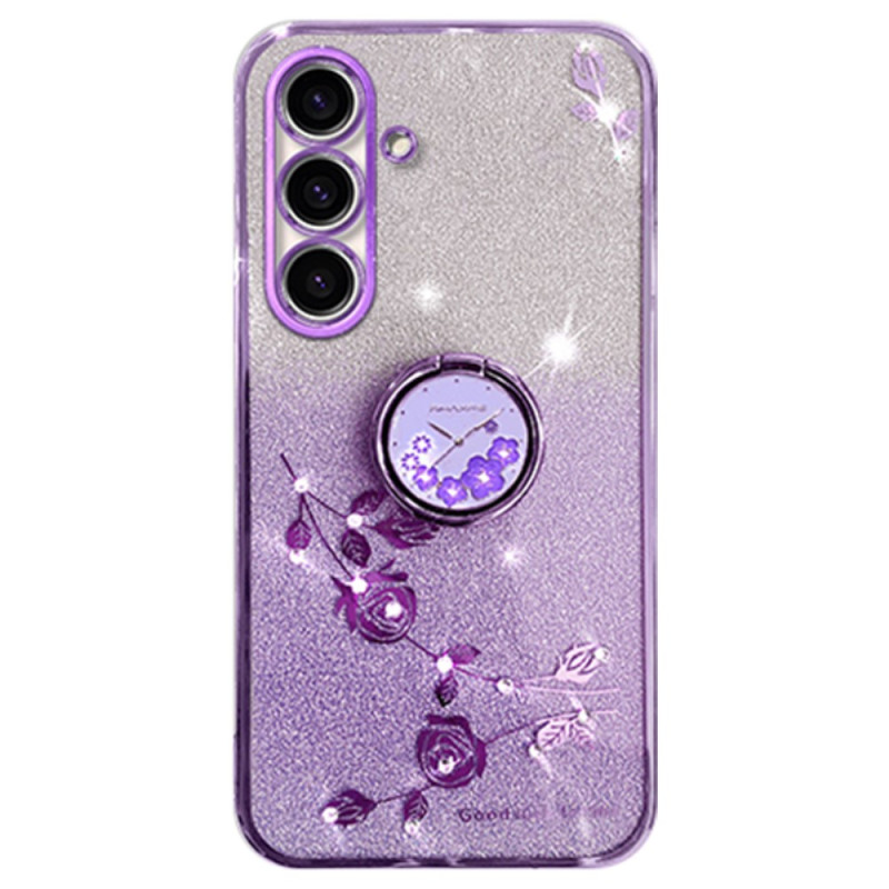 Samsung Galaxy S23 FE Hoesje Gekleurd Glitter Ring Statief