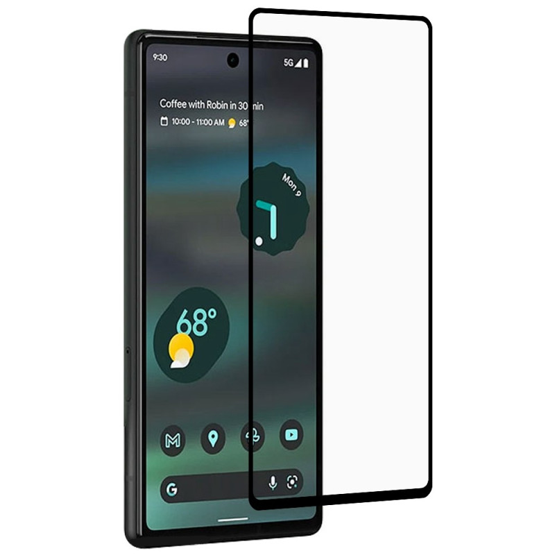 Google Pixel 6A Zwarte Bezel Scherm Beschermer