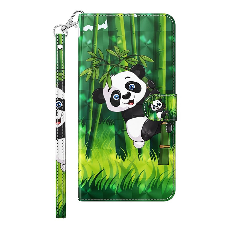 Hoesje voor Moto G14 Panda Bamboe met riem