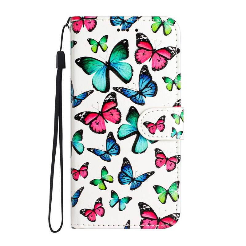 Kleurrijke vlinders Moto G14 Strap Case