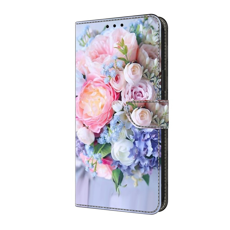 Moto G14 Hoesje Gekleurde bloemen