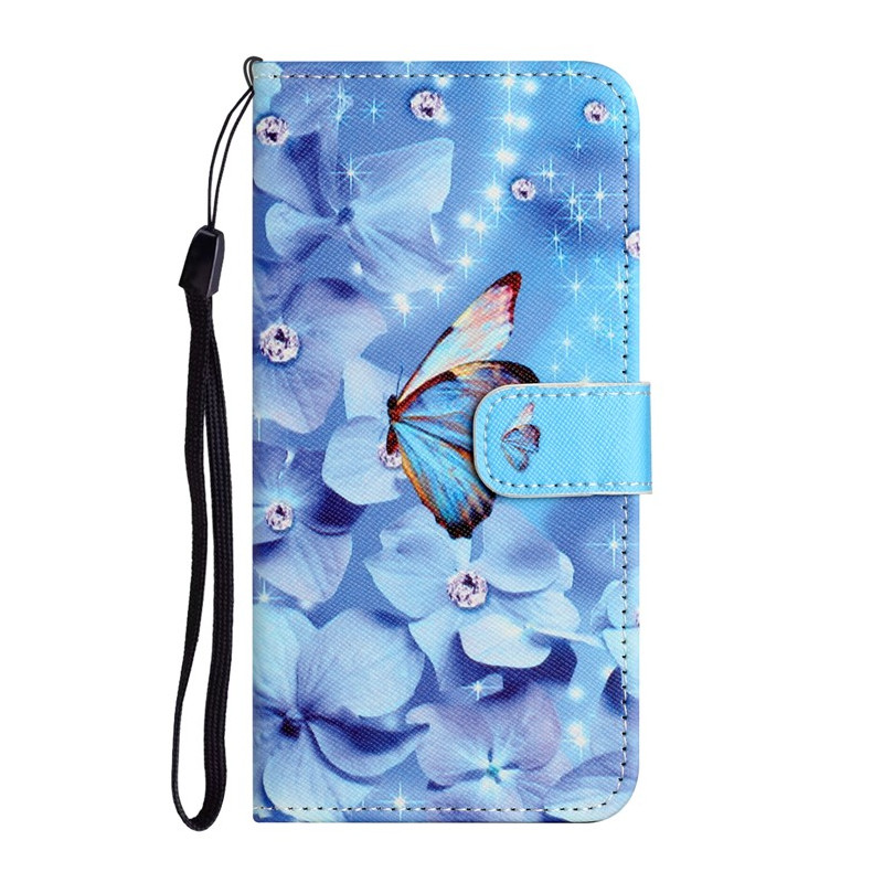 Moto G14 Bloemen en Vlinders Strap Case