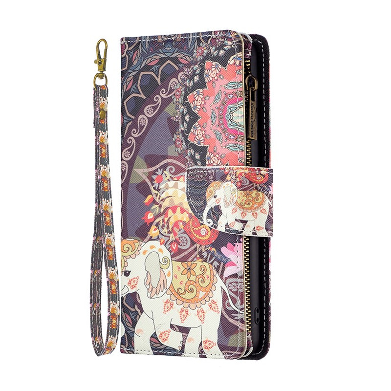 Moto G14 Portemonnee Hoesje Tribal Olifant