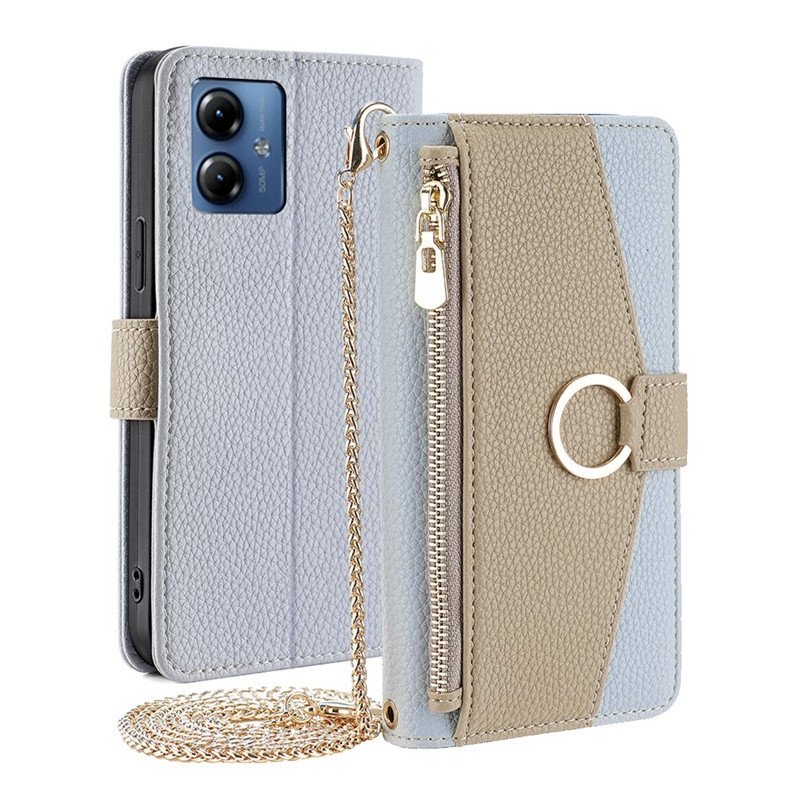 Moto G14 Spiegelhoesje met Schouderriem