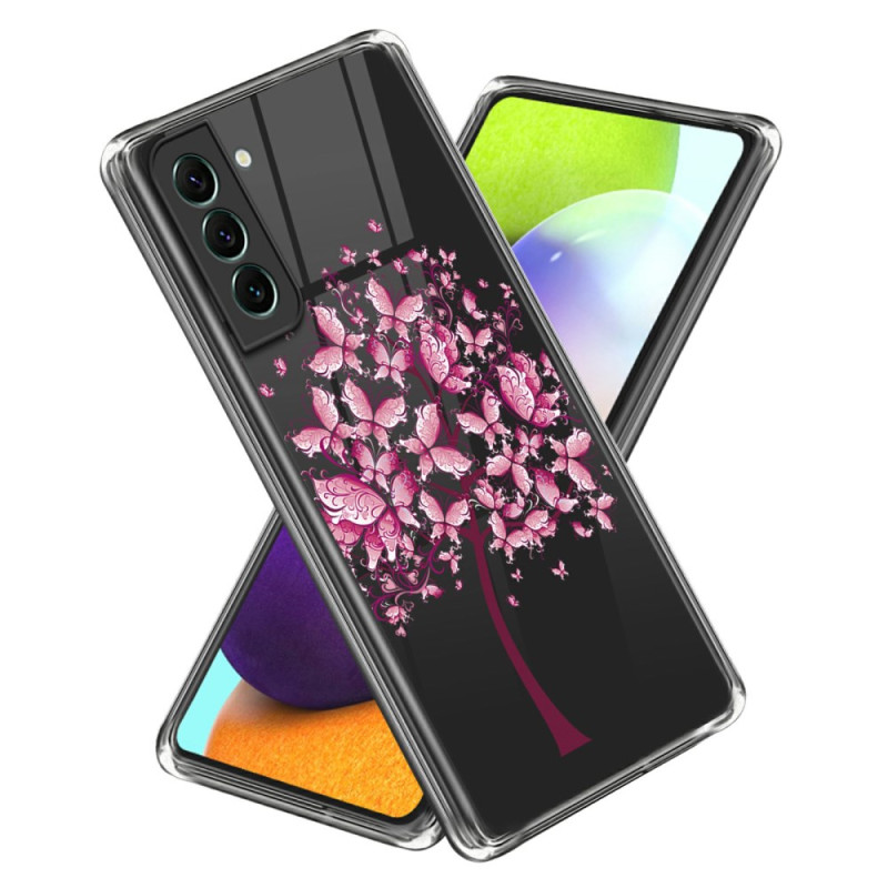 Samsung Galaxy S24 5G Clear Hoesje Roze Bloemen