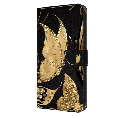 Moto G84 5G Goud Vlinder Etui