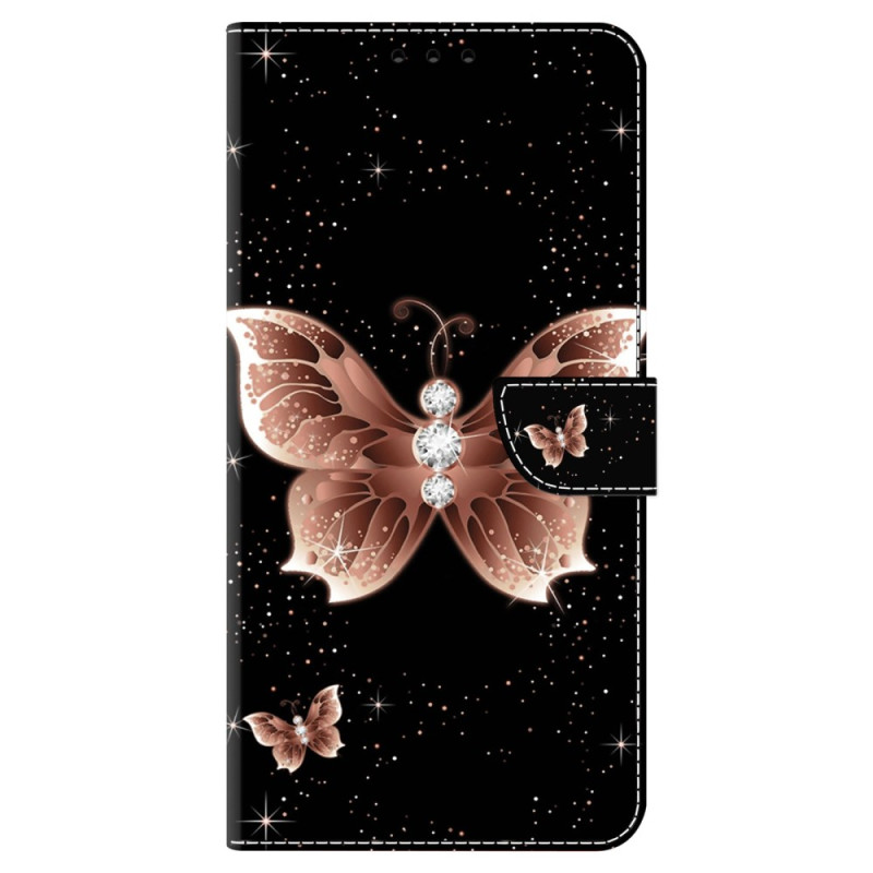 Xiaomi Redmi 13C / Poco C65 Roze Diamanten Vlinders Hoesje