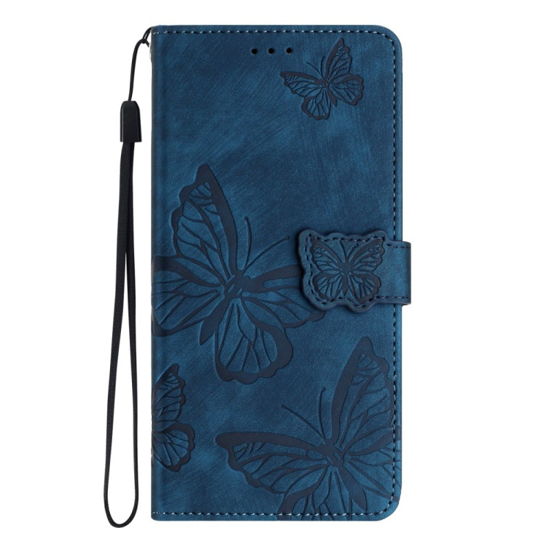 Hoesje Xiaomi Redmi 13C / Poco C65 Suede Effect Vlinderpatroon