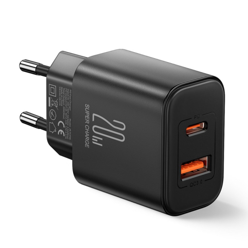 Snelle Mini USB+Type-C Dual-Port Wandoplader JOYROOM