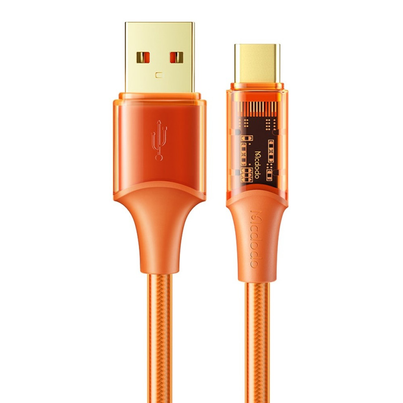 Transparante USB naar Type-C 6A Amber-serie 1,8 m oplaadkabel met datakabel MCDODO