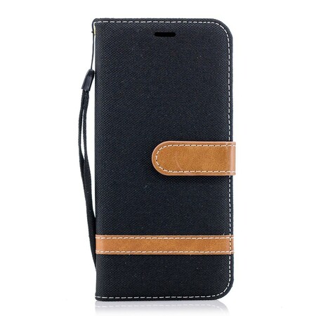 Samsung Galaxy S9 stof en leer effect case met riem