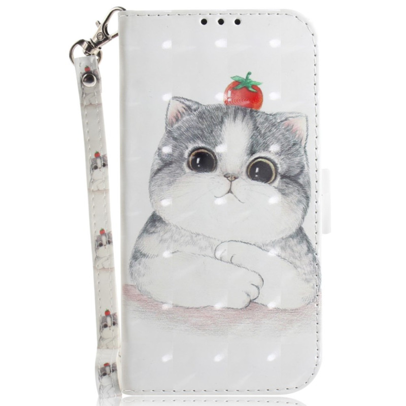 Samsung Galaxy S24 Plus 5G Schattig Kat Strap Hoesje