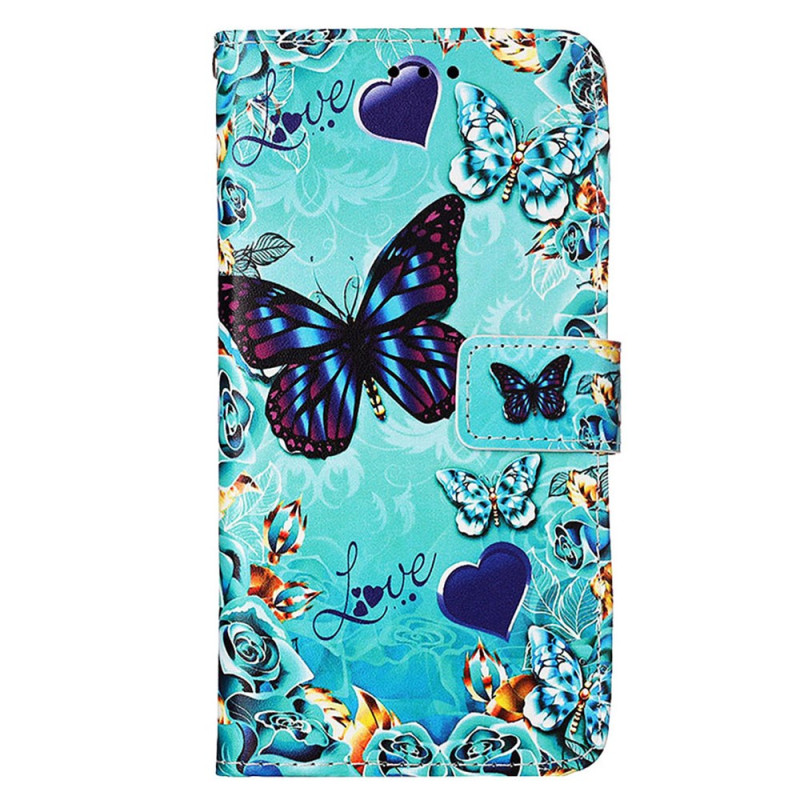 Samsung Galaxy S24 Plus 5G sleutelkoord hoesje met vlinders en harten