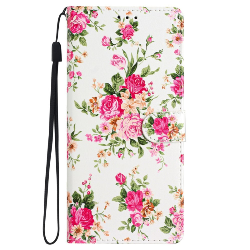 Samsung Galaxy S24 Plus 5G Etui Rood Bloemen met Koord
pje