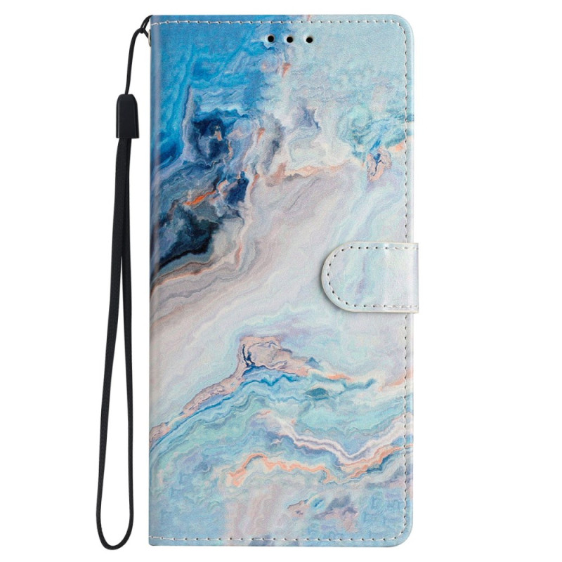 Samsung Galaxy S24 Plus 5G Etui Marmerblauw met Koord
