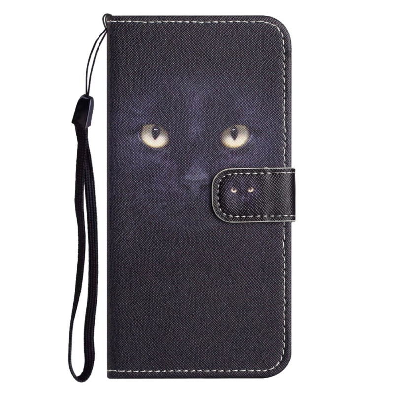Samsung Galaxy A25 5G Zwart Cat Eye Strap Hoesje