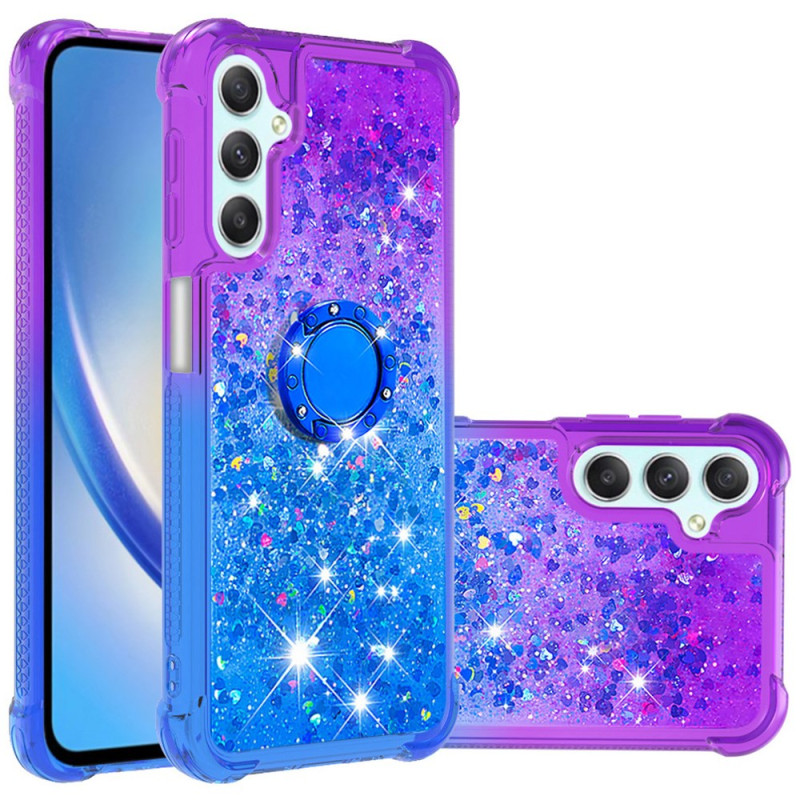 Samsung Galaxy A25 5G / A24 4G Glitter Hoesje met Roterende Standaard