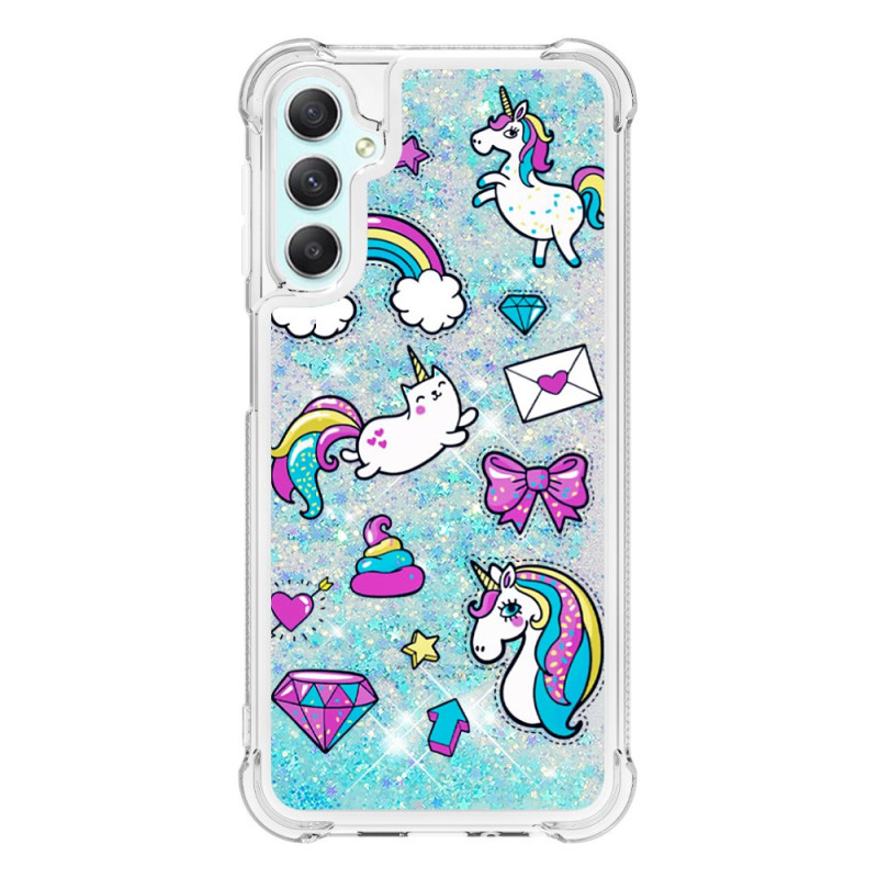 Samsung Galaxy A25 5G Glitter Eenhoorn Cover