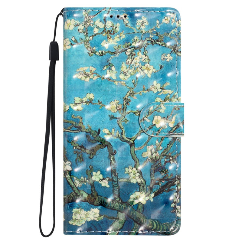 Samsung Galaxy S24 Ultra 5G Etui Abrikoos Bloemen met Koord
pje