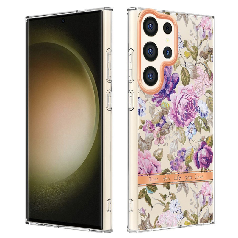 Samsung Galaxy S24 Ultra 5G hoesje met bloemenpatroon