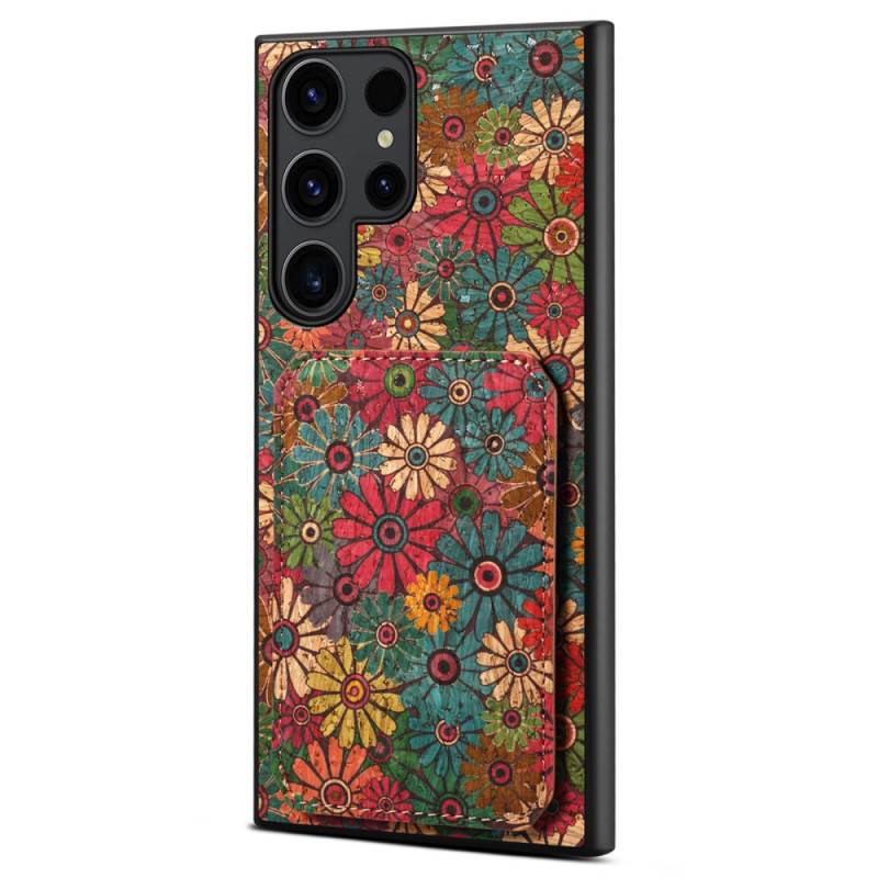 Samsung Galaxy S24 Ultra 5G hoesje met Floral kaarthouder