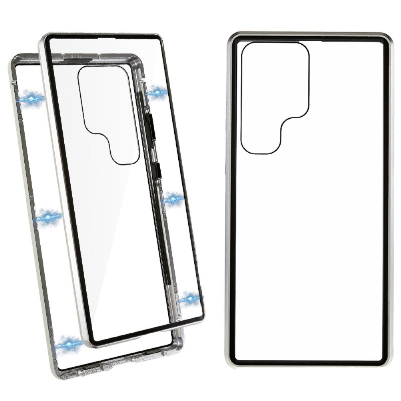 Samsung Galaxy S24 Ultra 5G Magnetisch Gehard Glas Hoesje met Dubbele Bescherming