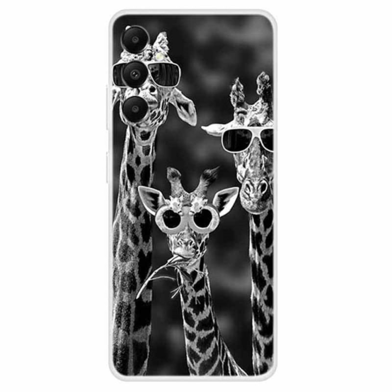 Cover Samsung Galaxy A05s Giraffen met Zonnebril