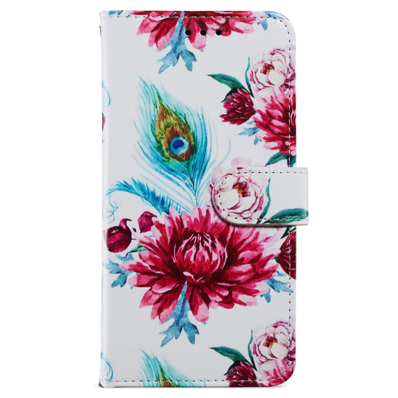 Xiaomi 13T / 13T Pro hoesje met bandje pauwbloem