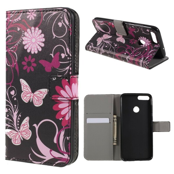 Huawei P Smart Case Vlinders en Bloemen