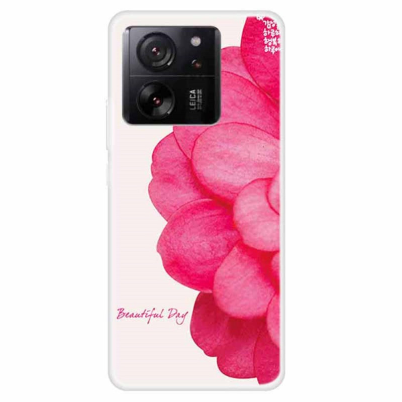 Xiaomi 13T / 13T Pro Roze Bloem Hoesje